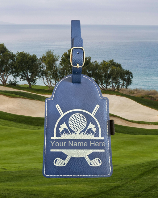 Personalized Golf Bag Tag with Wooden Tees Set