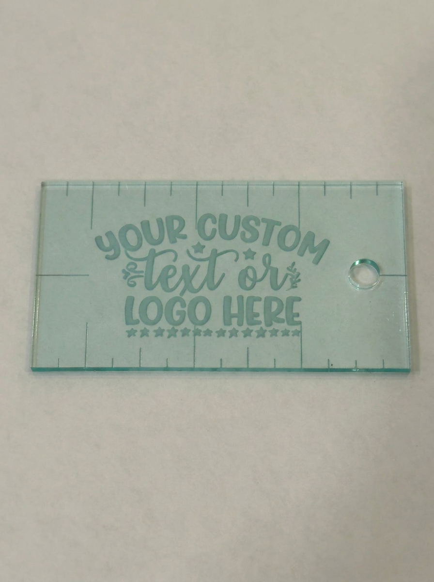 Acrylic Business Card-Sized Ruler Keychain